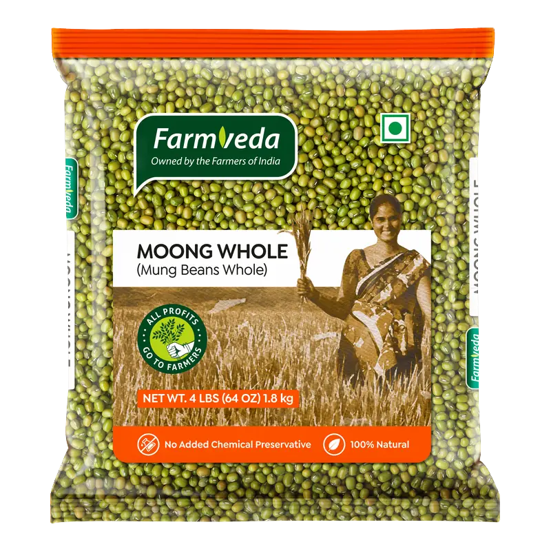 Farmveda Whole Green Moong 4Lb